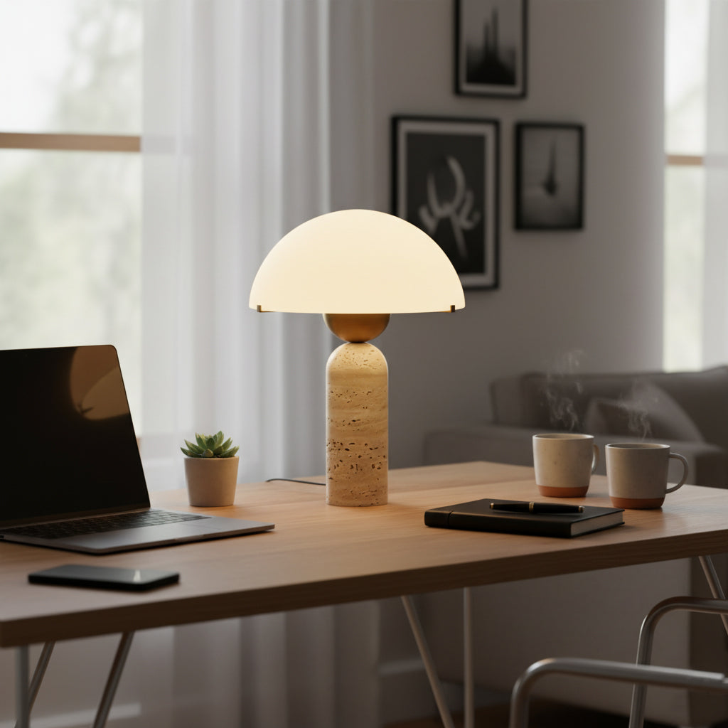 Vellum Alabaster Table Lamp | Ormexis