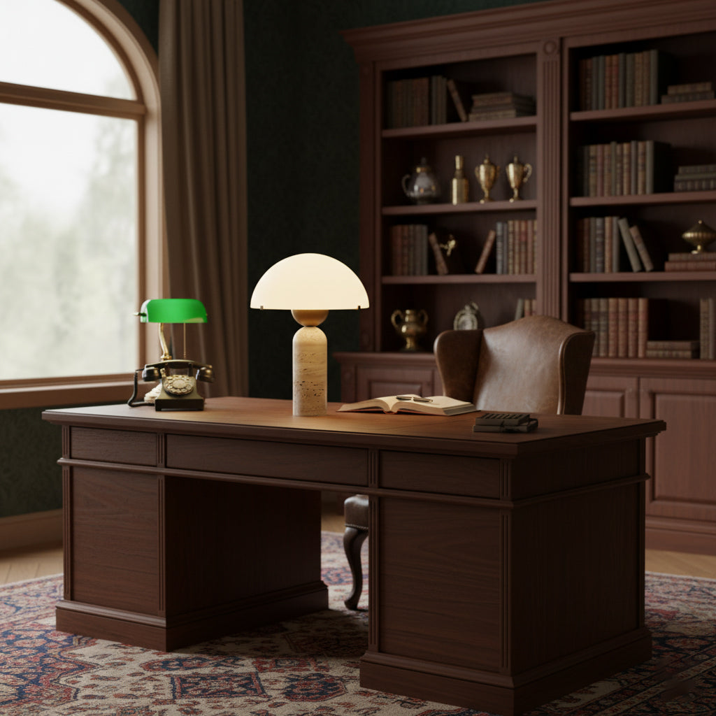 Vellum Alabaster Table Lamp | Ormexis