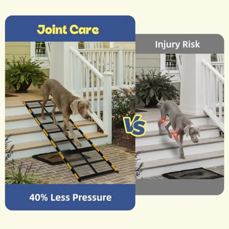 Pet Access Car Ramp For Dogs With Non-Slip Surface And Joint-Friendly Design
