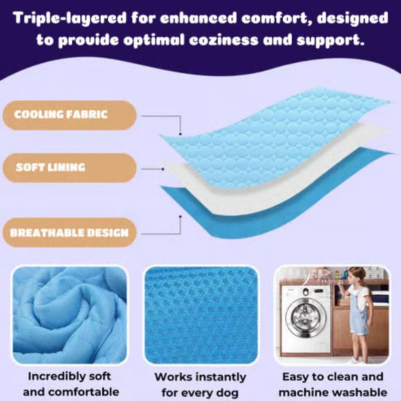 Chladicí podložka pro psy Pet Comfort s technologií bez gelu, snadno udržovatelný povrch