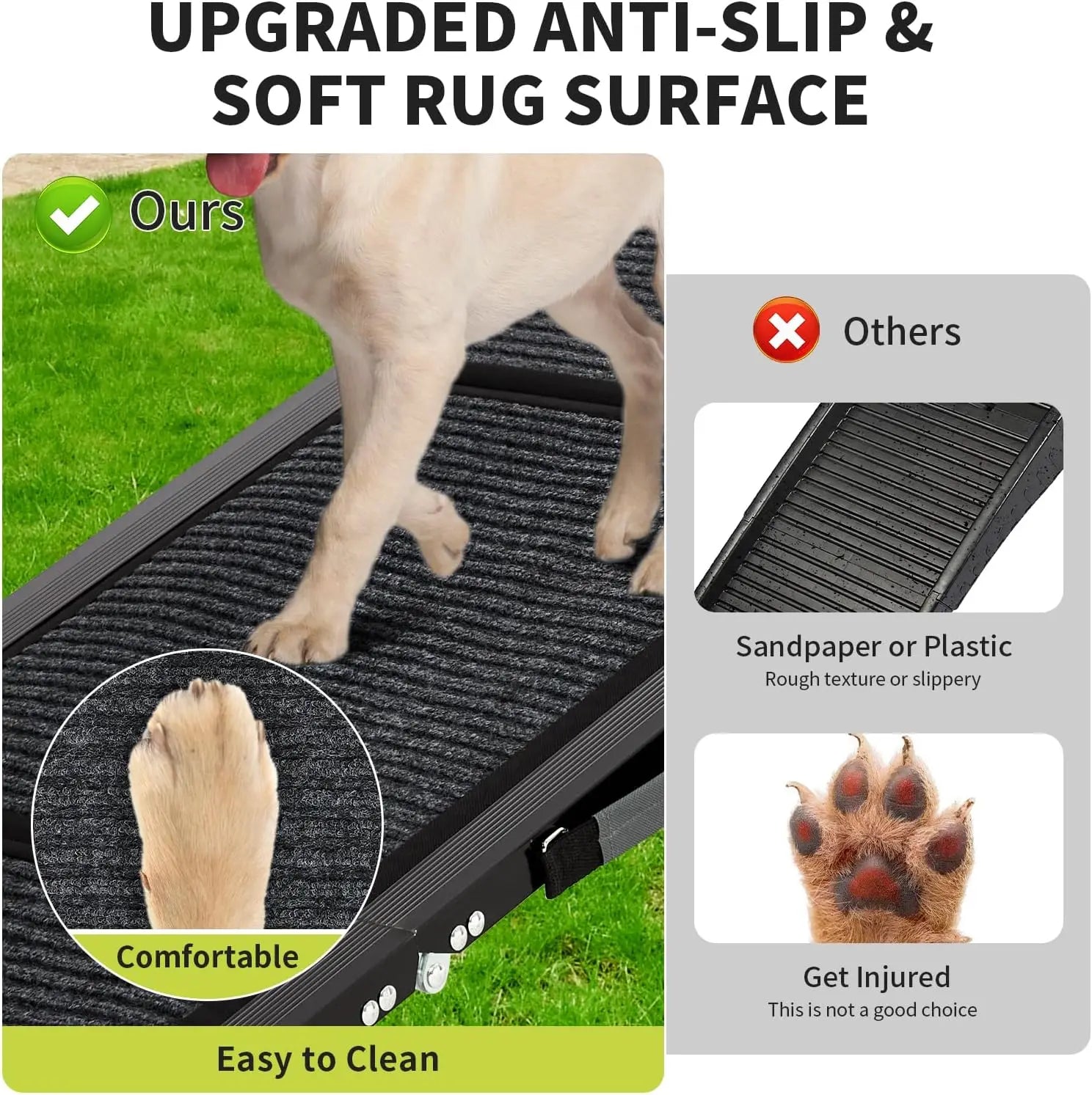 Pet Ramp Quad Fold Ramp For Cars With Anti-Slip Surface For Large Dogs