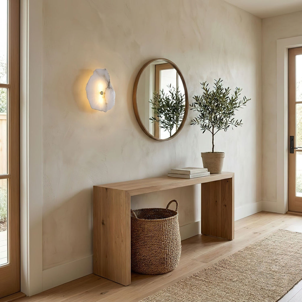 Elegant Gold Alabaster LED Wall Mount Light | Ormexis