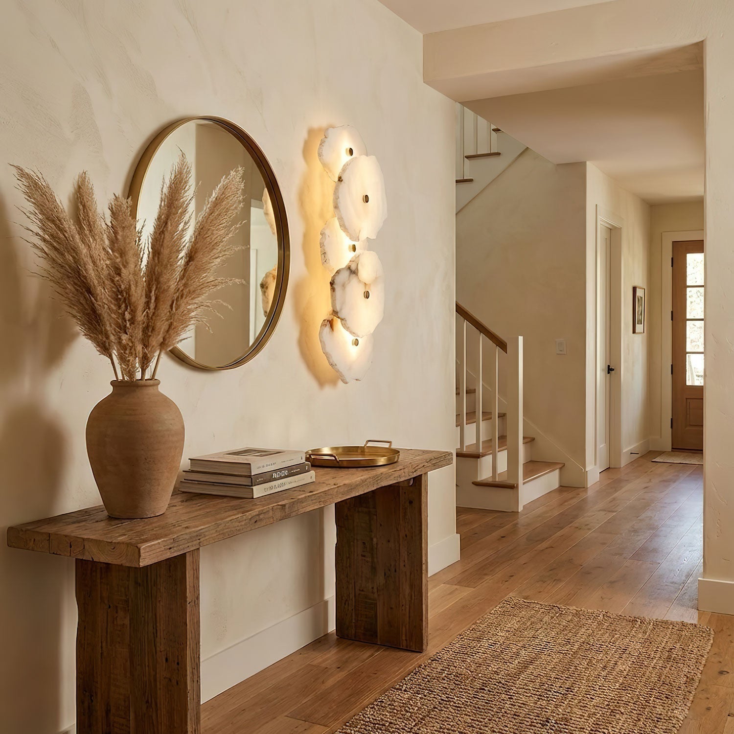 Elegant Gold Alabaster LED Wall Mount Light | Ormexis