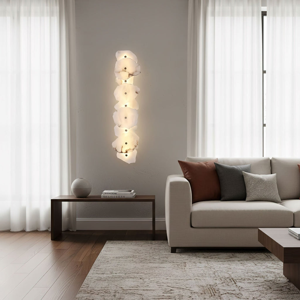 Elegant Gold Alabaster LED Wall Mount Light | Ormexis