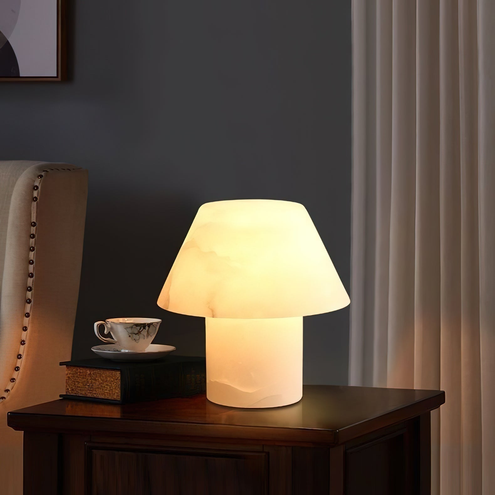 Monastisk bordslampa i alabaster | Ormexis