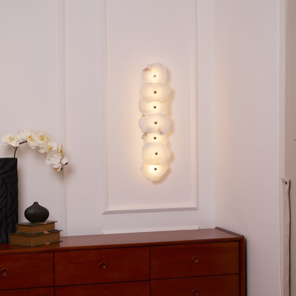 Elegant Gold Alabaster LED Wall Mount Light | Ormexis