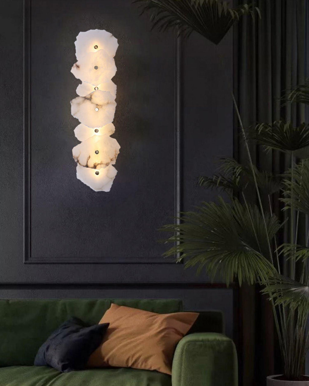 Elegant Gold Alabaster LED Wall Mount Light | Ormexis