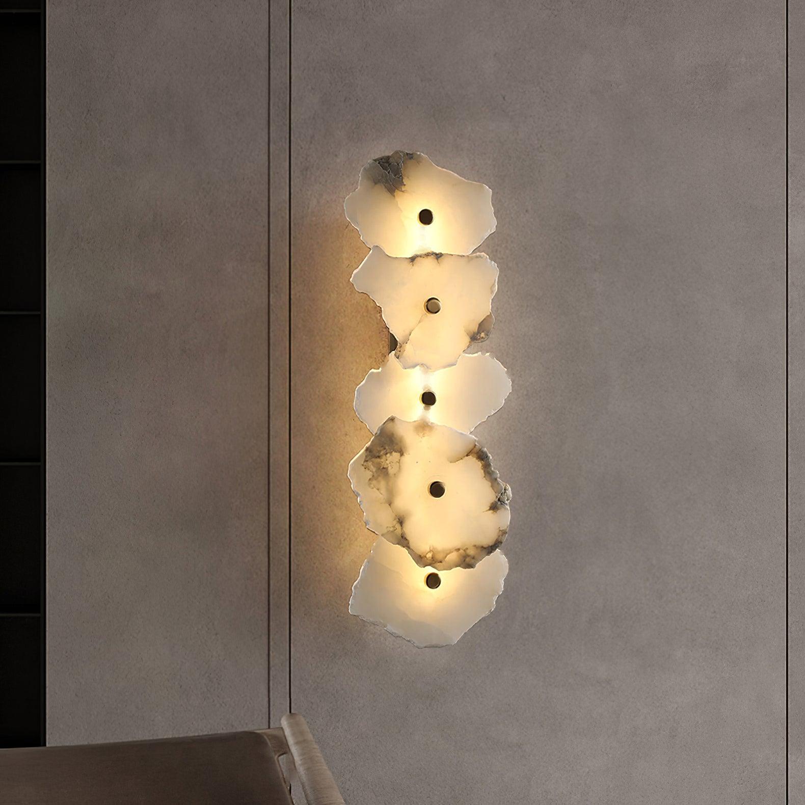 Elegant Gold Alabaster LED Wall Mount Light | Ormexis