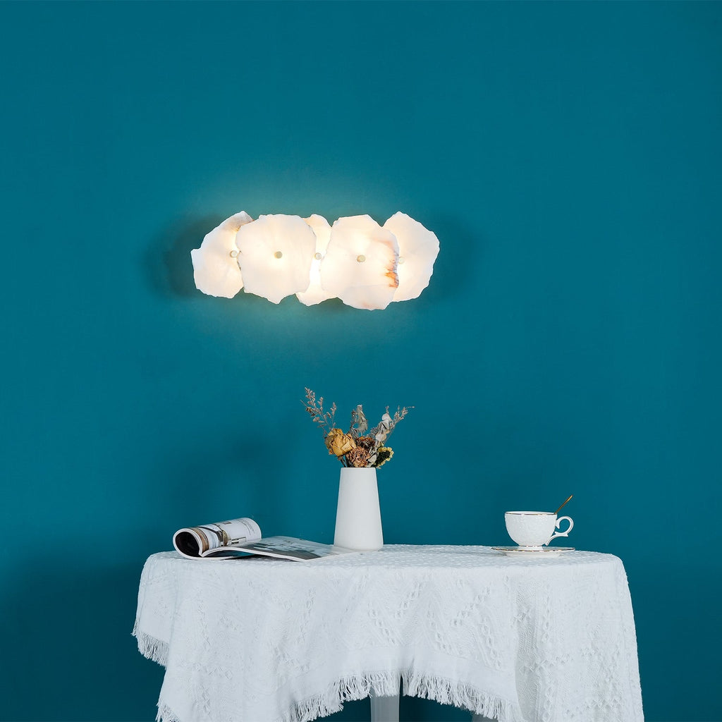 Elegant Gold Alabaster LED Wall Mount Light | Ormexis