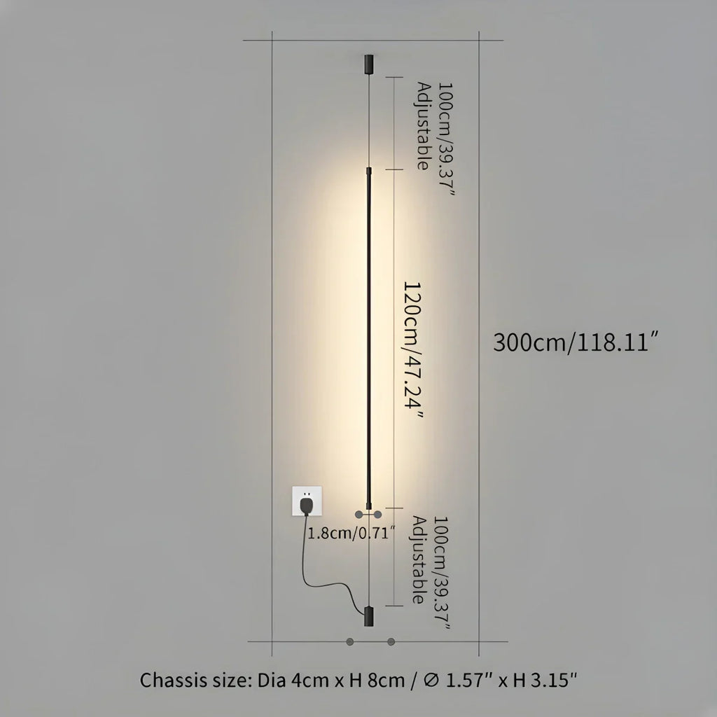 Tall Linear LED Light For Modern Interiors And Open Spaces