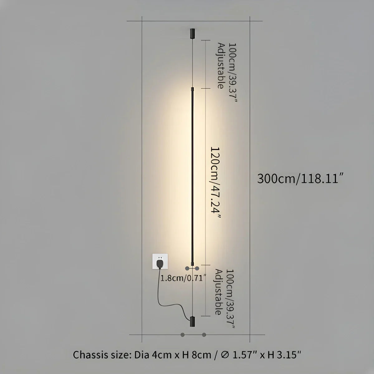 Tall Linear LED Light For Modern Interiors And Open Spaces