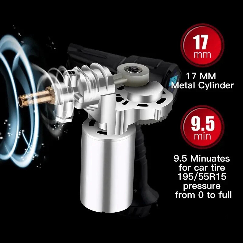 Gonfleur de pneus portable intelligent à arrêt automatique 120W, compresseur d'air compact