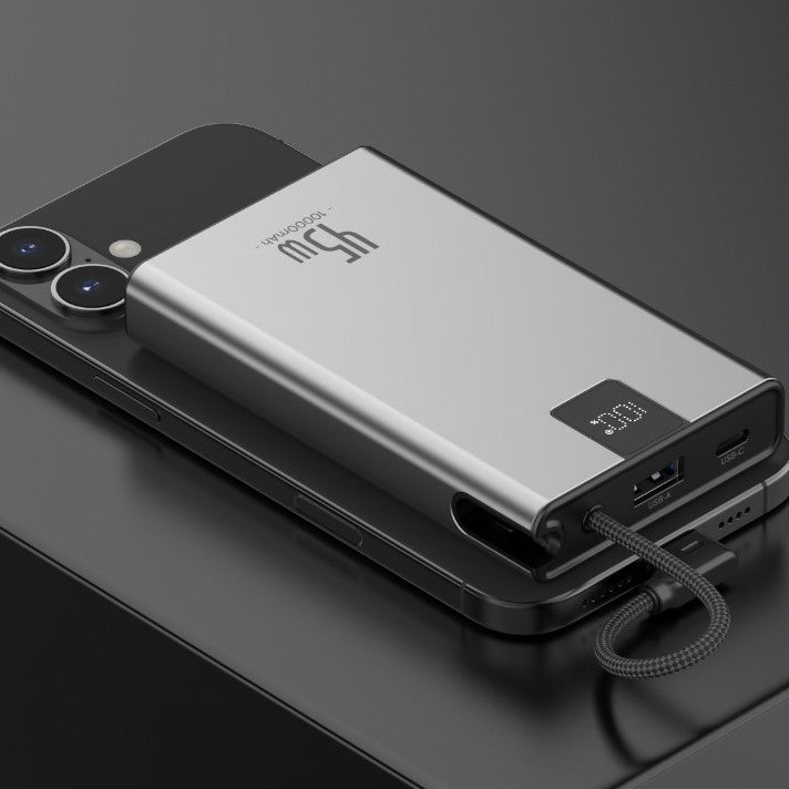 10000mAh Powerbank med LED-display för snabbladdning av alla enheter