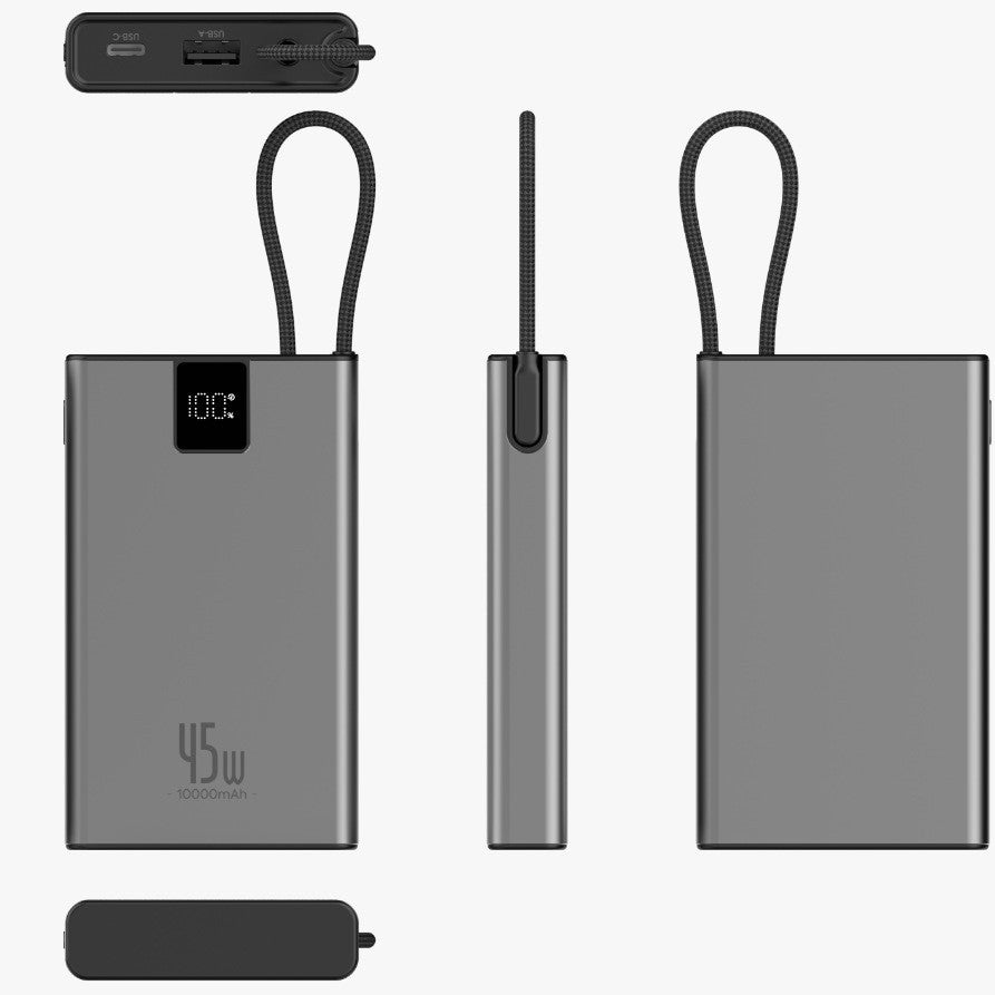 10000mAh Powerbank med LED-display för snabbladdning av alla enheter