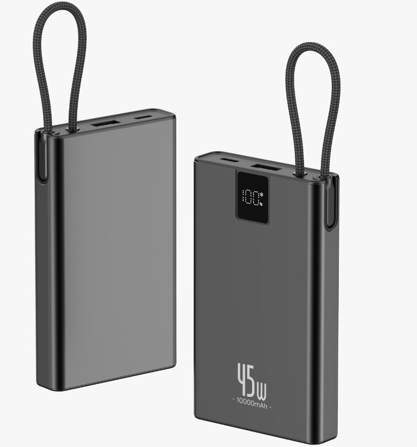 10000mAh Powerbank med LED-display för snabbladdning av alla enheter
