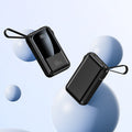 66W Fast-Charging Portable Power Bank With Digital Display, Compact On-The-Go Charger