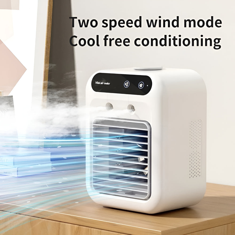 USB újratölthető asztali ventilátor párásítóval személyes hűtéshez
