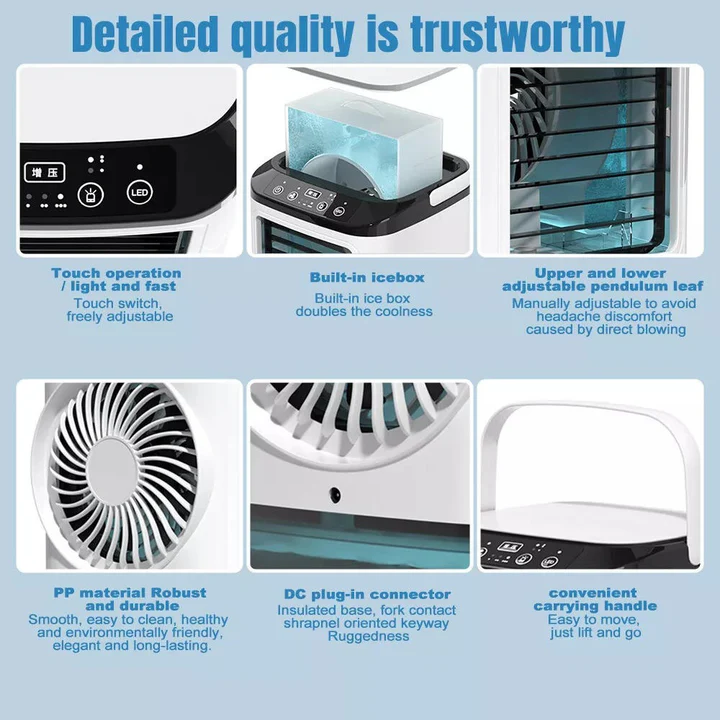 Personlig kompakt aircondition med justerbar ventilator