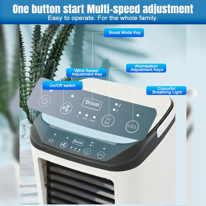 Personlig kompakt aircondition med justerbar ventilator