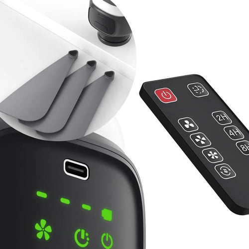Airglide draagbare plafondventilator met ledverlichting, afstandsbediening en batterijduur van 30 uur voor onderweg - Ormexis