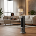 Schlanker Turmventilator mit Fernbedienung für effiziente Kühlung in kleinen Räumen
