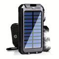 PowerFlash přenosná solární nabíječka s dvojitou LED svítilnou, powerbanka 20000 mAh