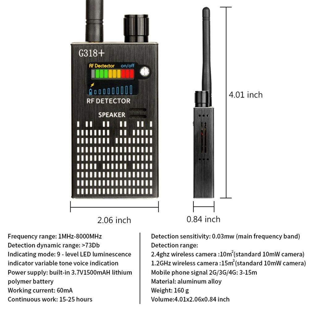 Détecteur portable de caméra cachée et GPS Privacy Shield pour usage personnel