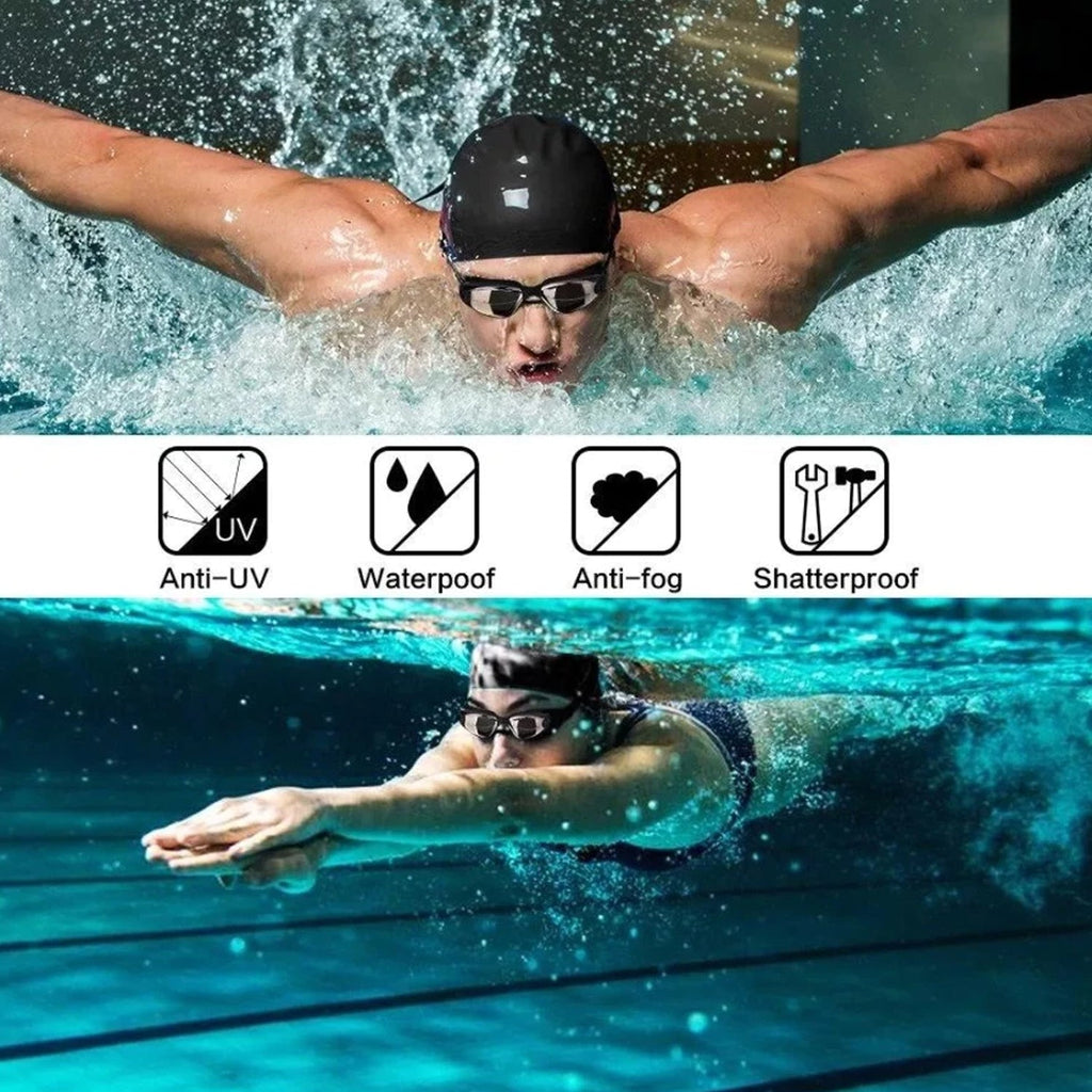 Plavecké brýle NexFinix proti zamlžování s 180stupňovým zorným polem pro pohodlí a jasnost