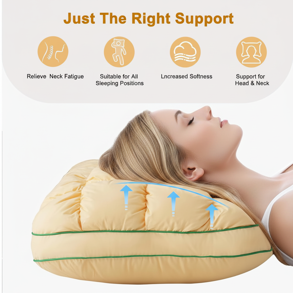 Coussin Puff avec soutien ergonomique pour le cou, alliant confort et design moelleux