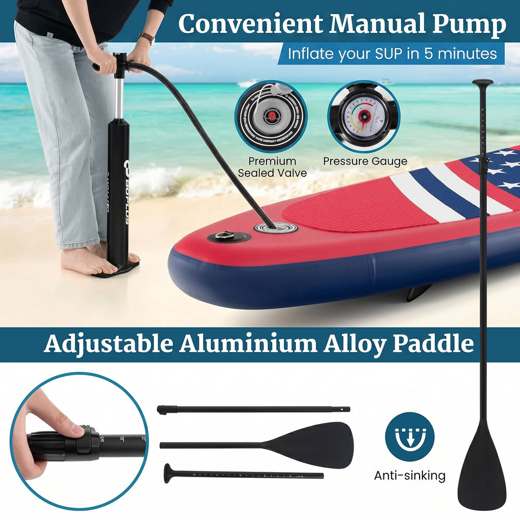 PuffoSUP aufblasbares Stand-Up-Paddle-Board mit einfacher Einrichtung und stabilem Fahrverhalten