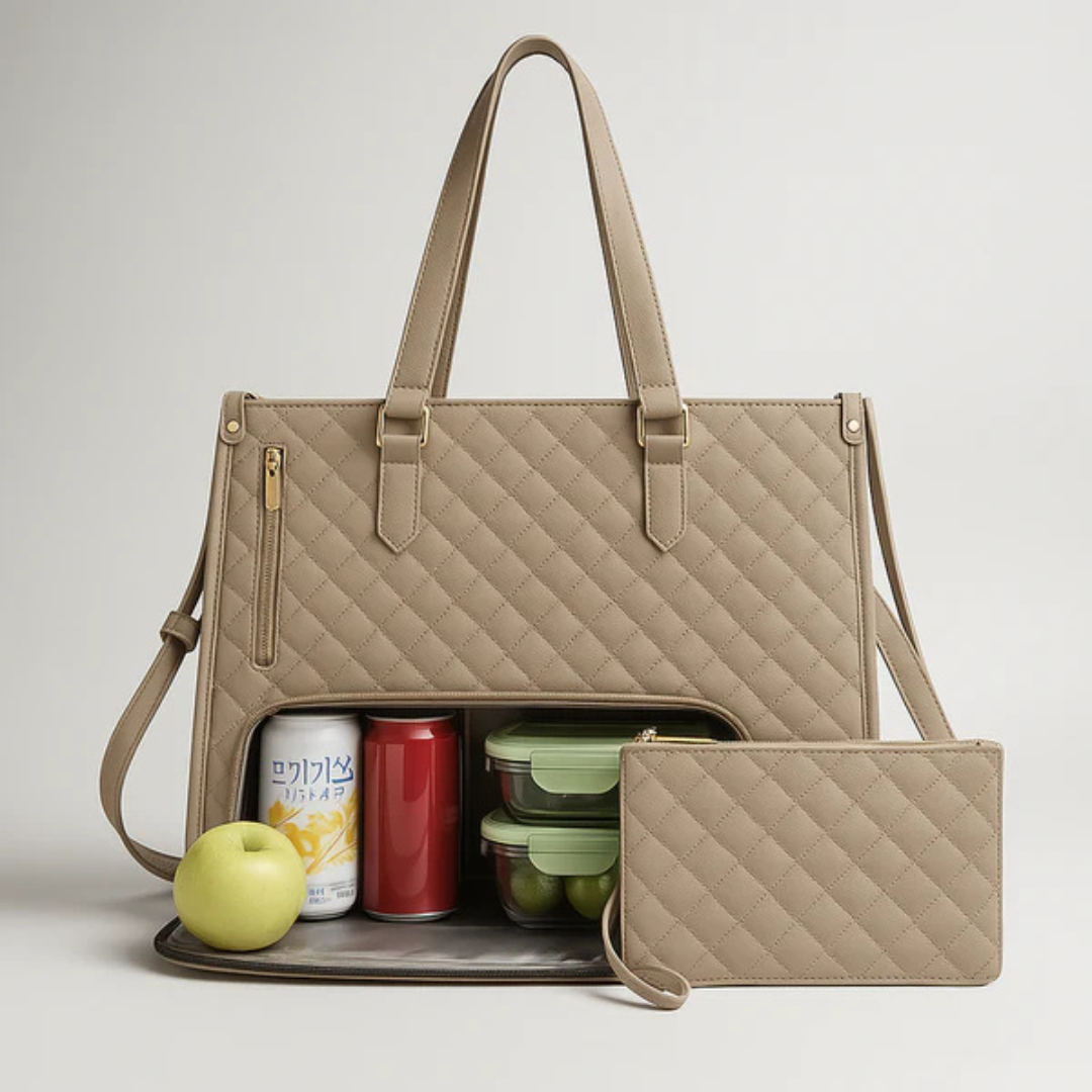 Quilted Tote With Clutch For Work And Travel Stylish And Spacious