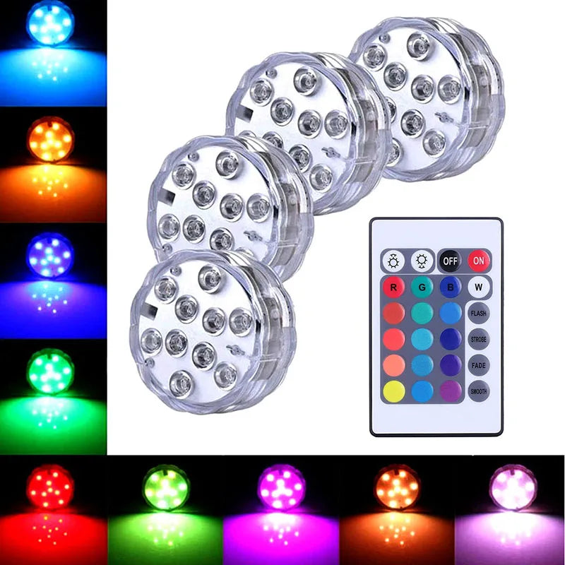 Luci per piscina sommergibili RGB con telecomando incluso, impermeabili e galleggianti per illuminazione