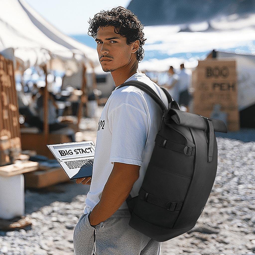 ROLLTRAIL Udvidelig Rolltop, 17-tommer Laptop Rygsæk med Vandtæt Design og Tyverisikring