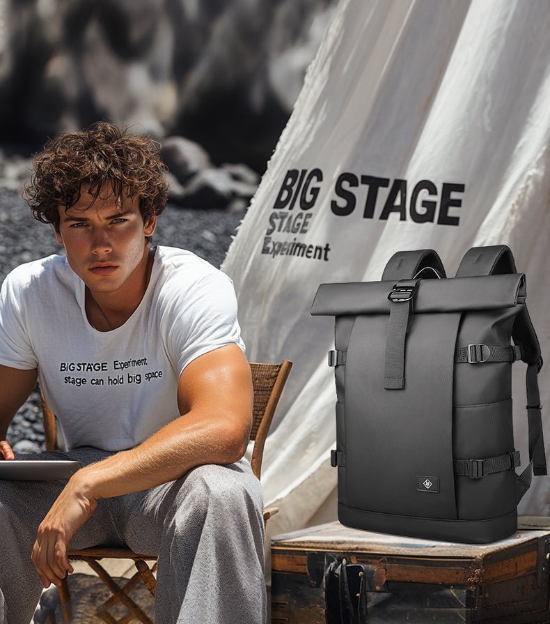 ROLLTRAIL Udvidelig Rolltop, 17-tommer Laptop Rygsæk med Vandtæt Design og Tyverisikring