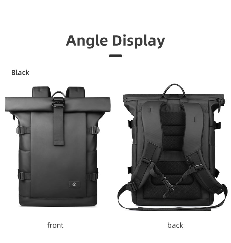 ROLLTRAIL Udvidelig Rolltop, 17-tommer Laptop Rygsæk med Vandtæt Design og Tyverisikring