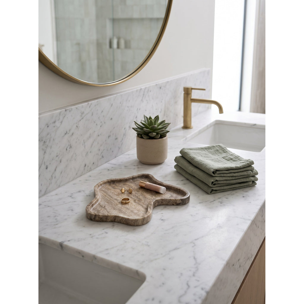 Wavy Edge Stone Catchall Tray | Ormexis