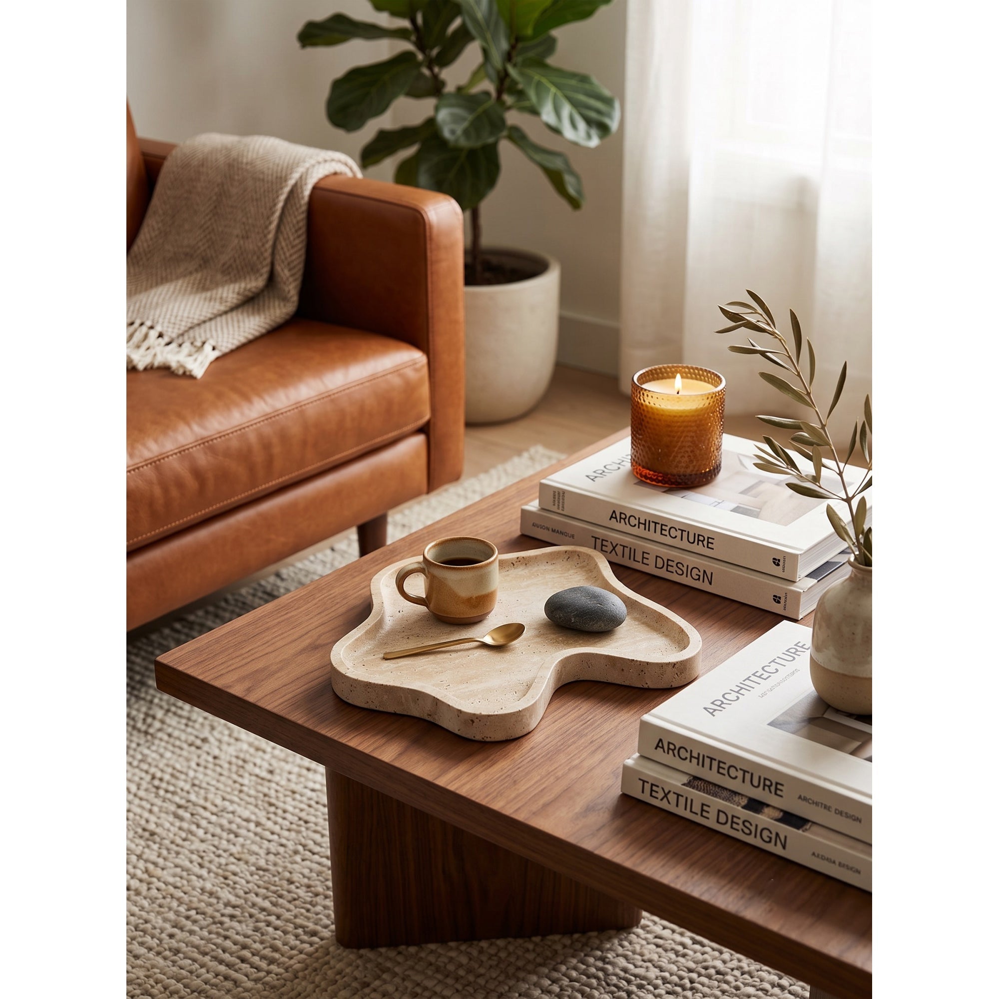 Wavy Edge Stone Catchall Tray | Ormexis