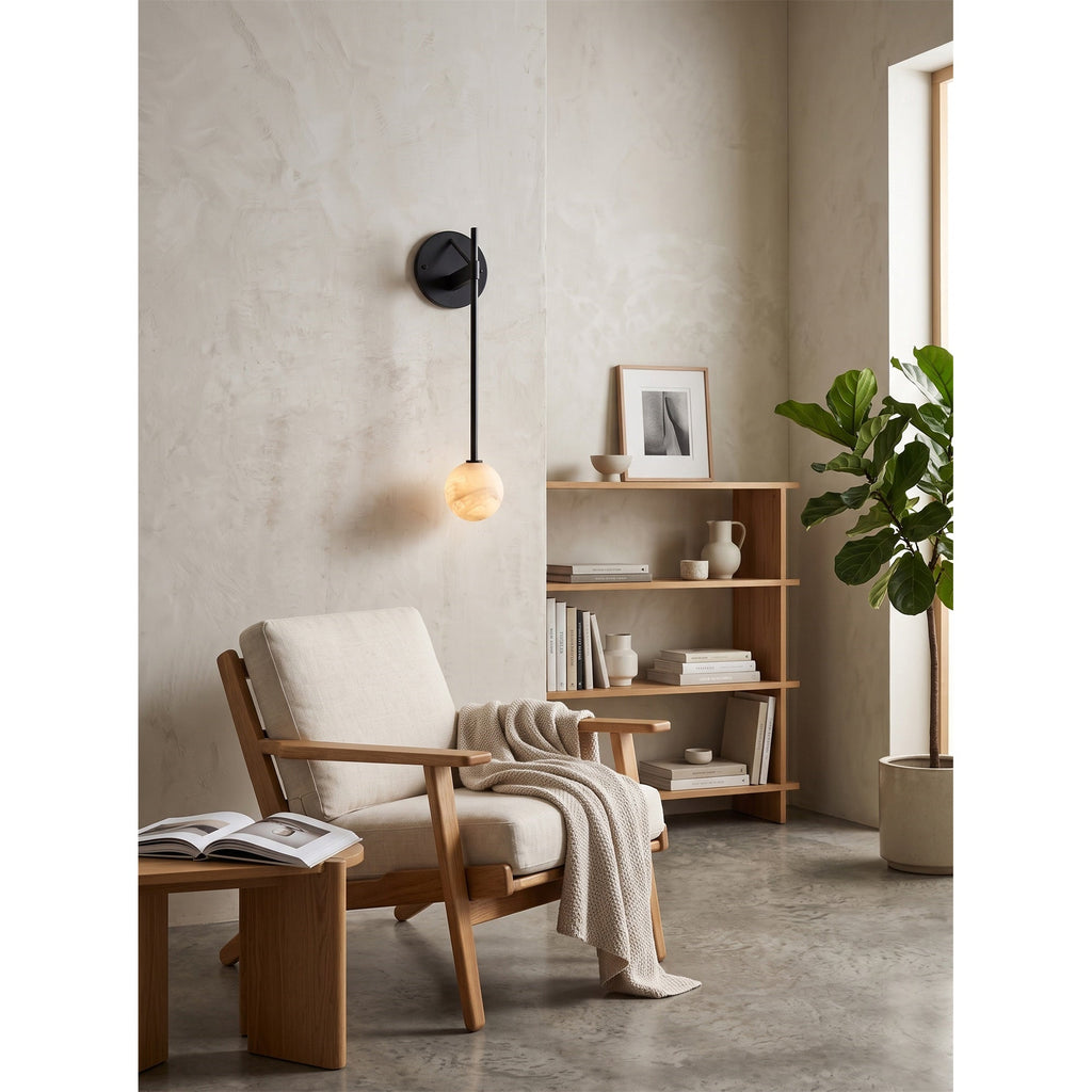 Lampada da parete Globe Stem in alabastro | Ormexis