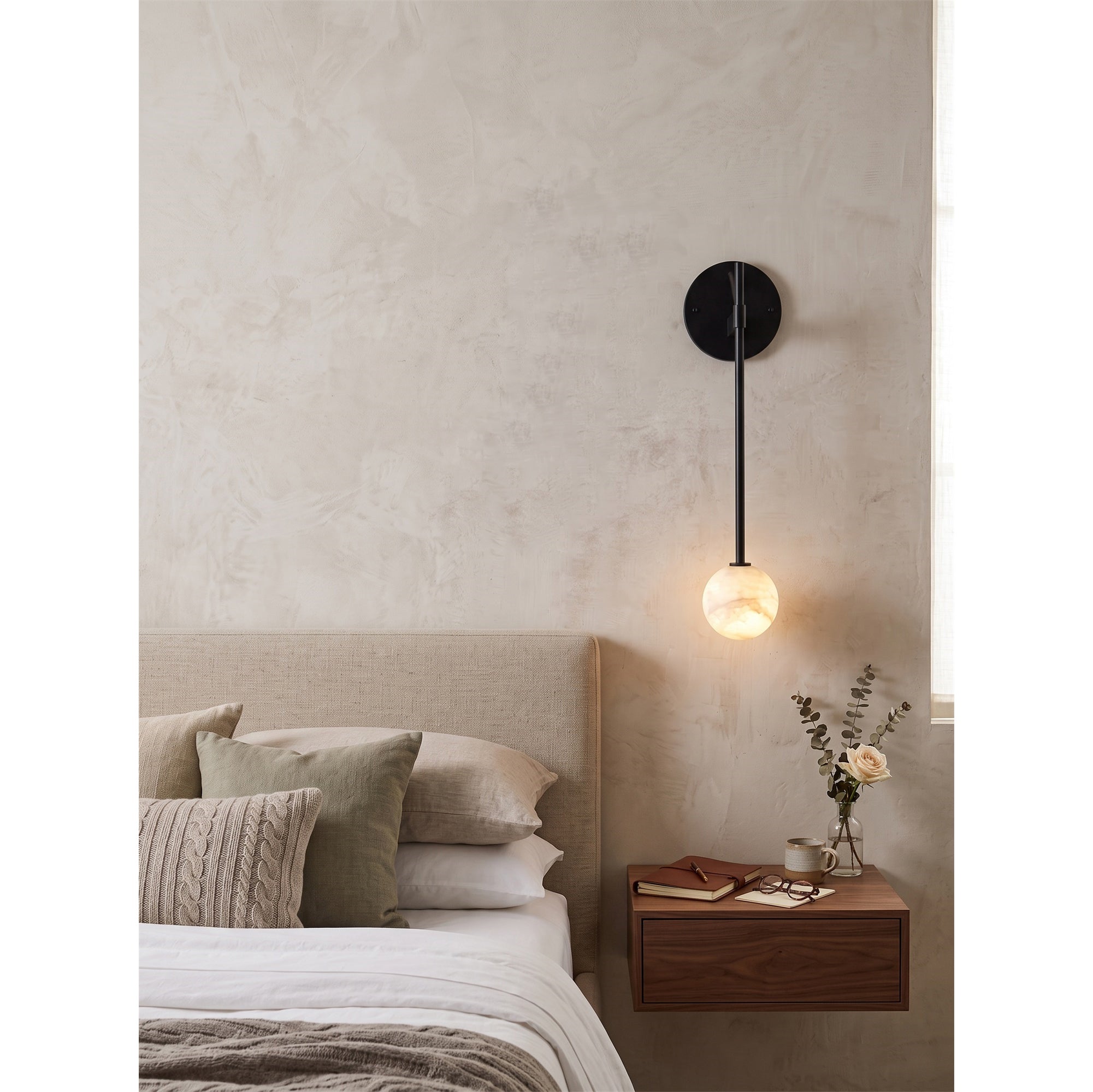 Lampada da parete Globe Stem in alabastro | Ormexis