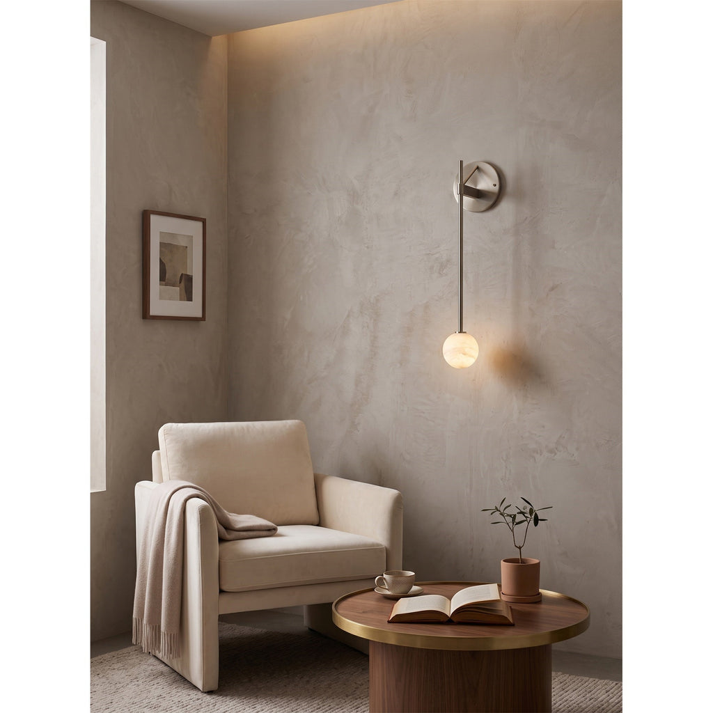 Lampada da parete Globe Stem in alabastro | Ormexis