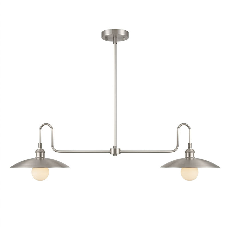 Lustre linéaire pour îlot à 2 lumières en laiton, col de cygne | Ormexis