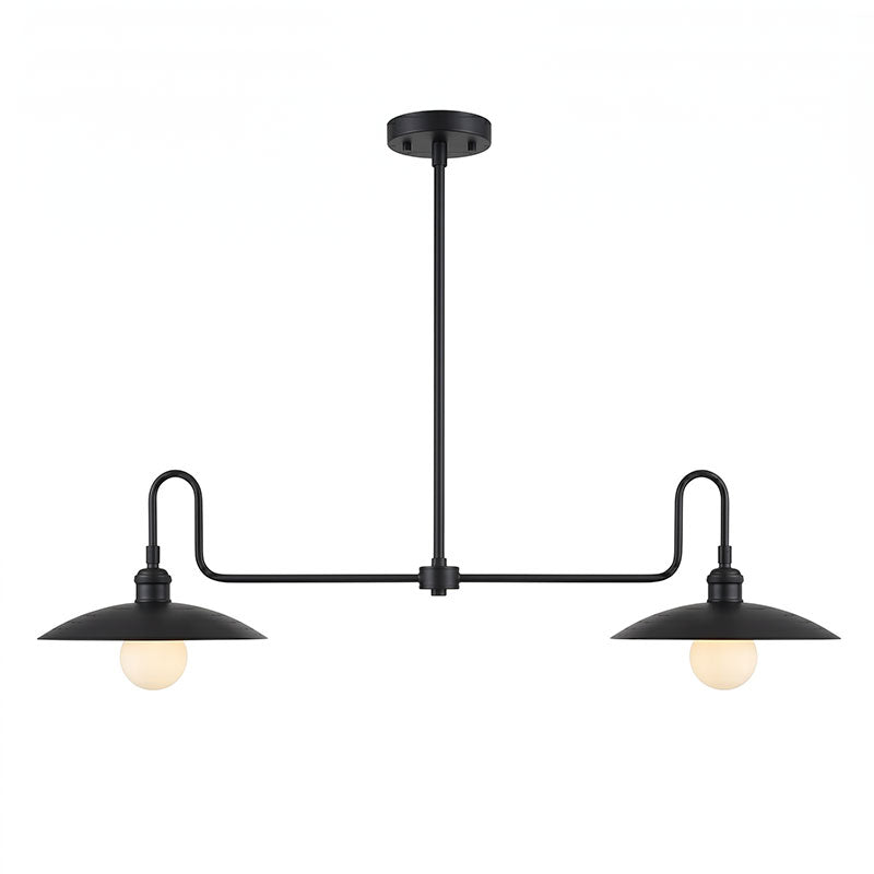 Lustre linéaire pour îlot à 2 lumières en laiton, col de cygne | Ormexis
