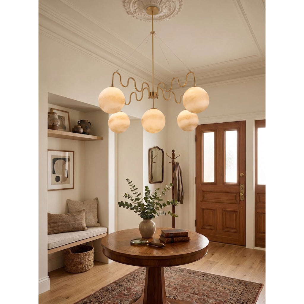5-Light Undulating Glass Chandelier | Ormexis