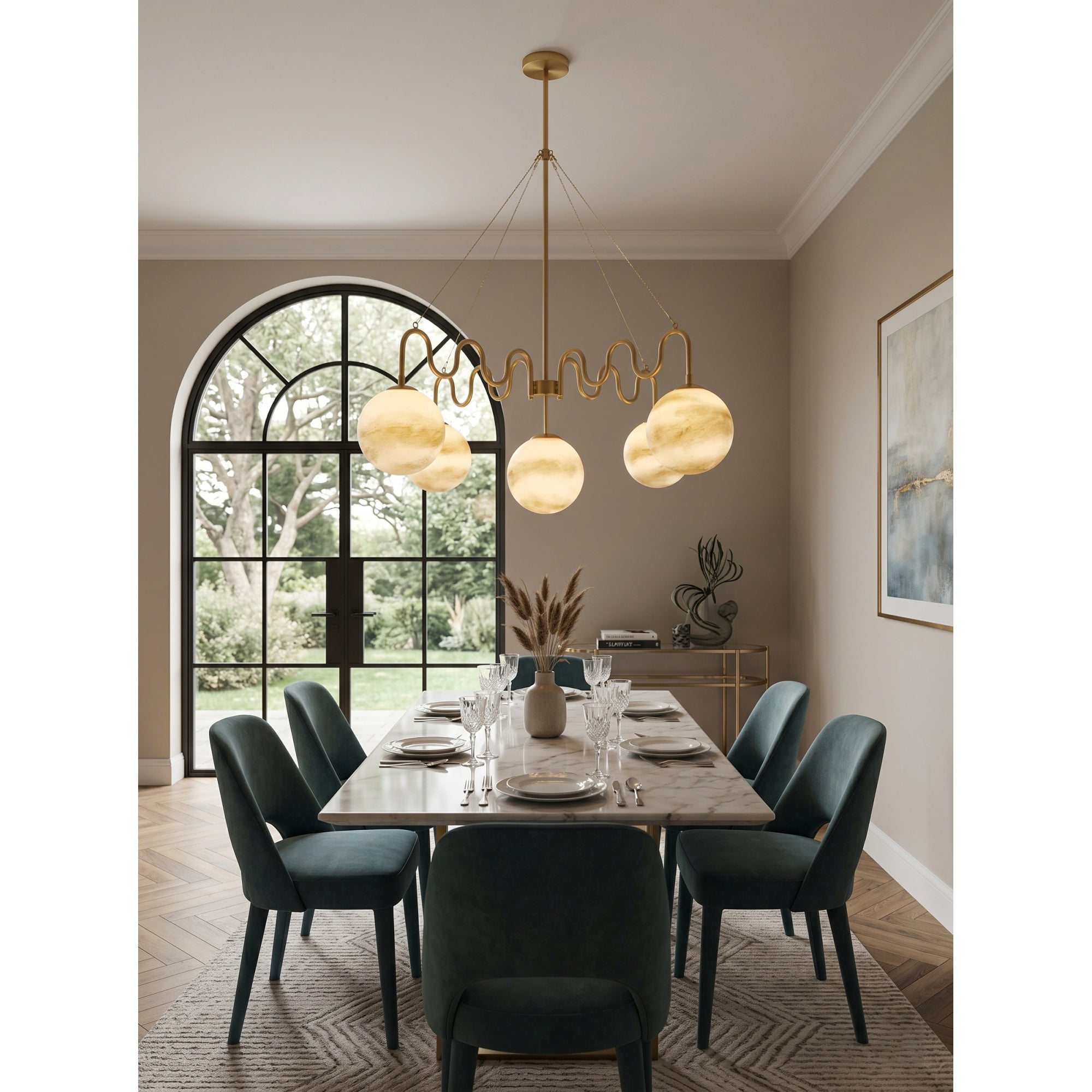 5-Light Undulating Glass Chandelier | Ormexis