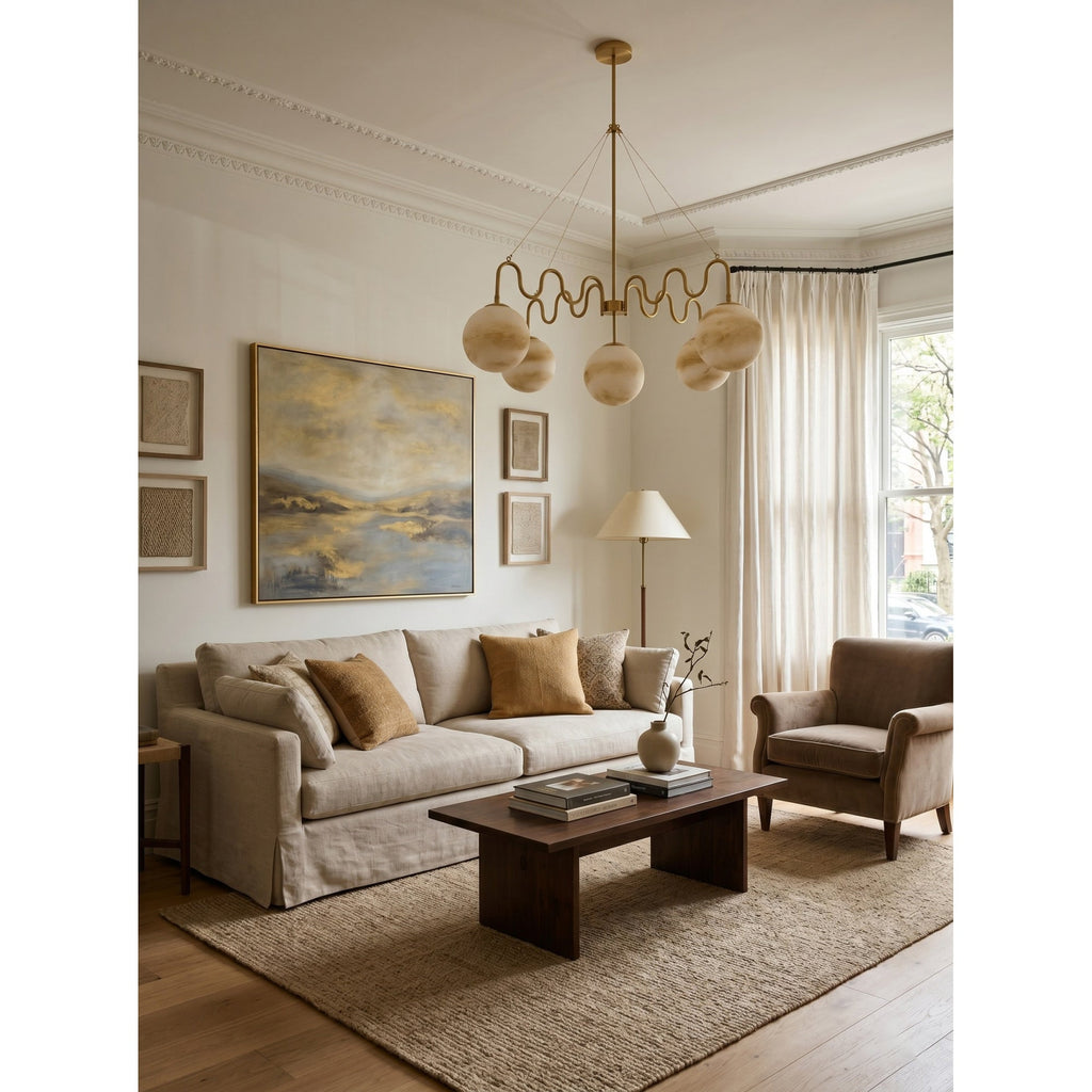 5-Light Undulating Glass Chandelier | Ormexis