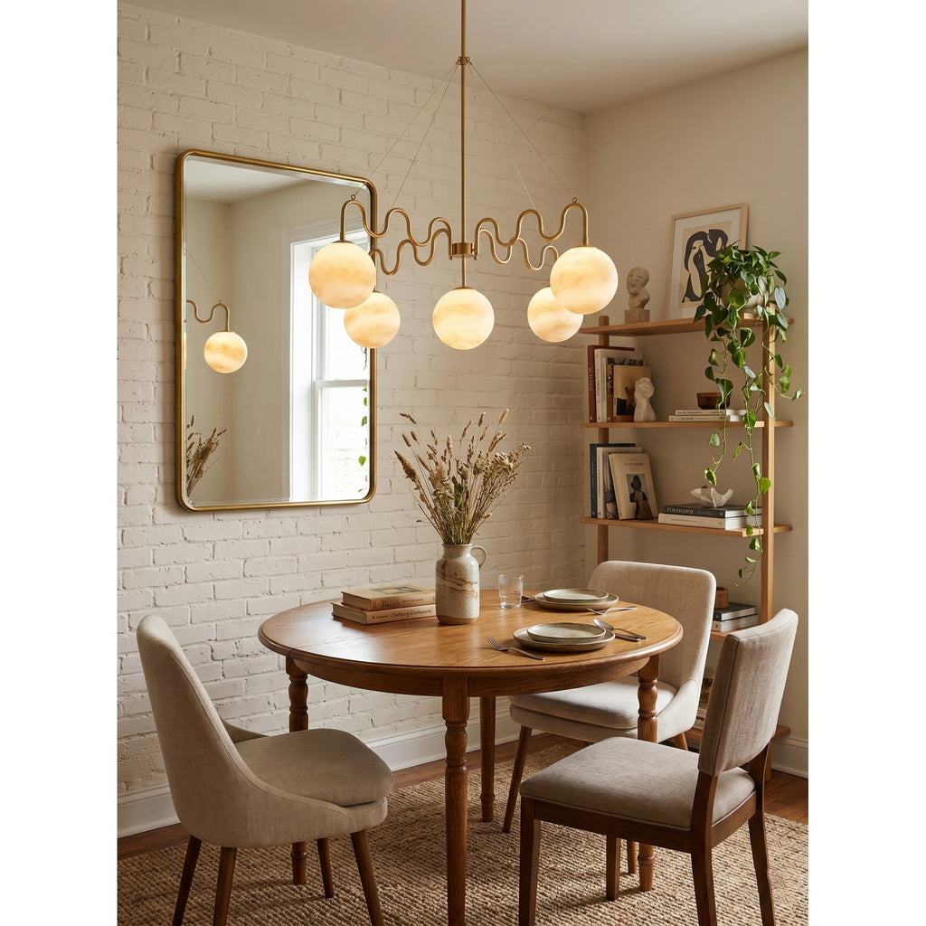 5-Light Undulating Glass Chandelier | Ormexis