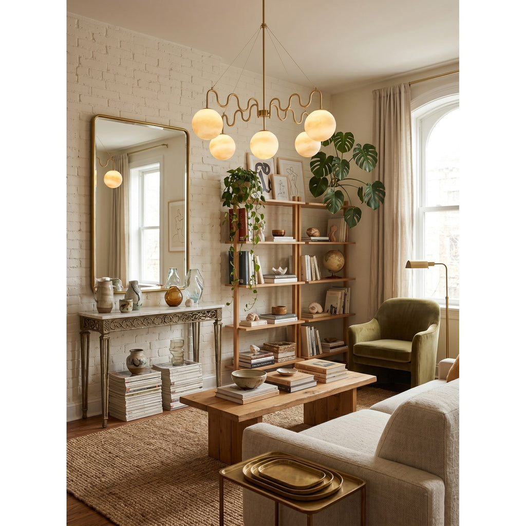 5-Light Undulating Glass Chandelier | Ormexis