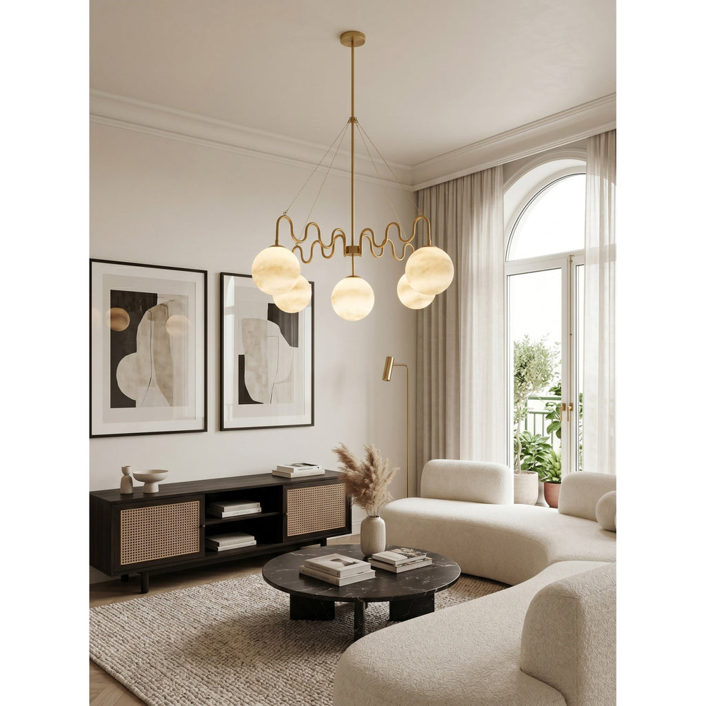 5-Light Undulating Glass Chandelier | Ormexis