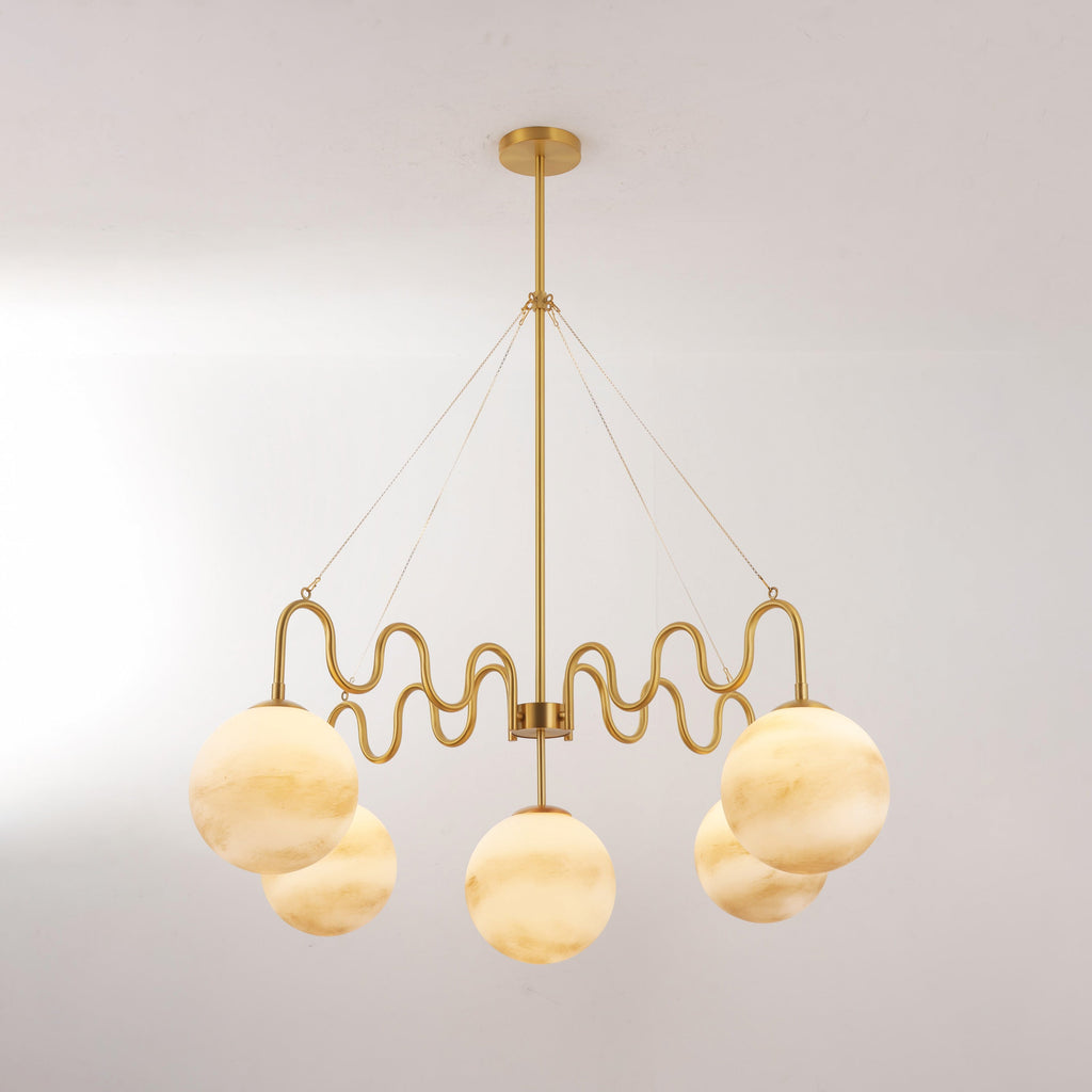 5-Light Undulating Glass Chandelier | Ormexis