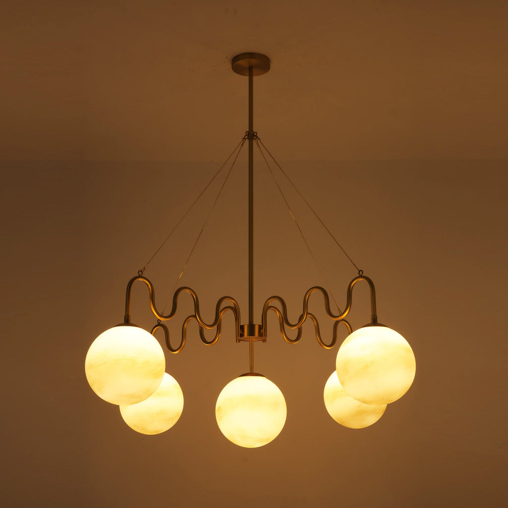5-Light Undulating Glass Chandelier | Ormexis